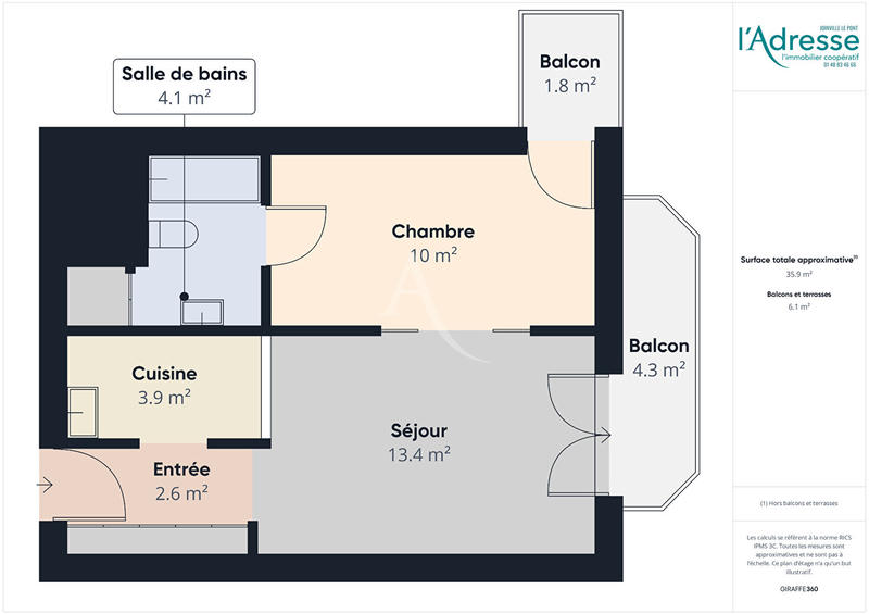 Appartement - 34 m² - 2 pièces