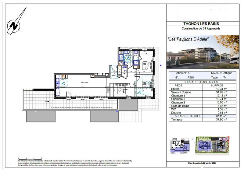 Appartement - 87 m² - 4 pièces