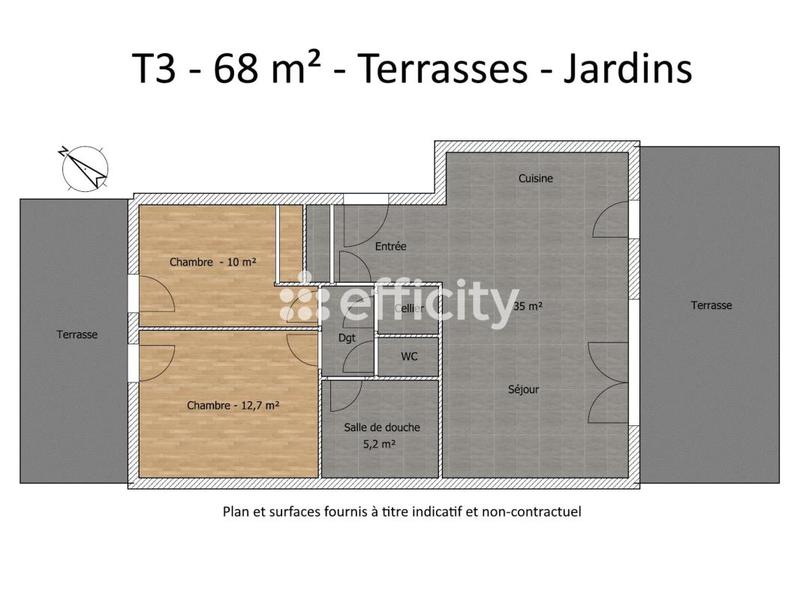 Appartement - 70 m² - 3 pièces