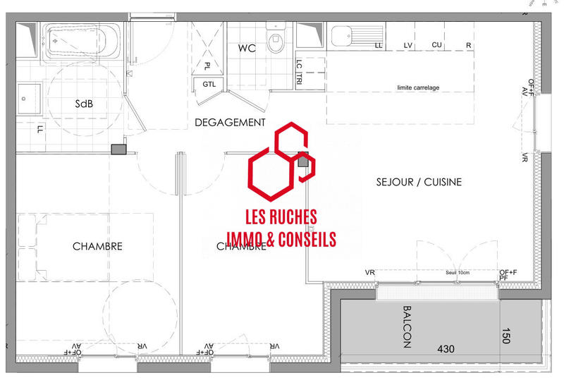 Appartement - 63 m² - 3 pièces