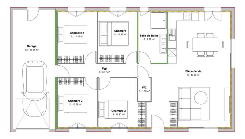 Maison - 101 m² - 5 pièces