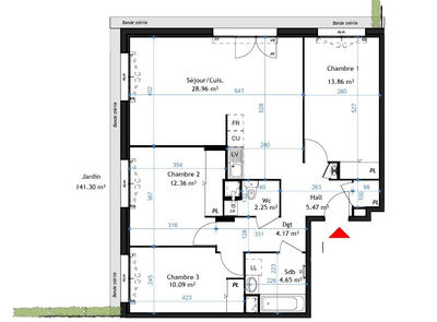 Appartement - 82 m² - 4 pièces