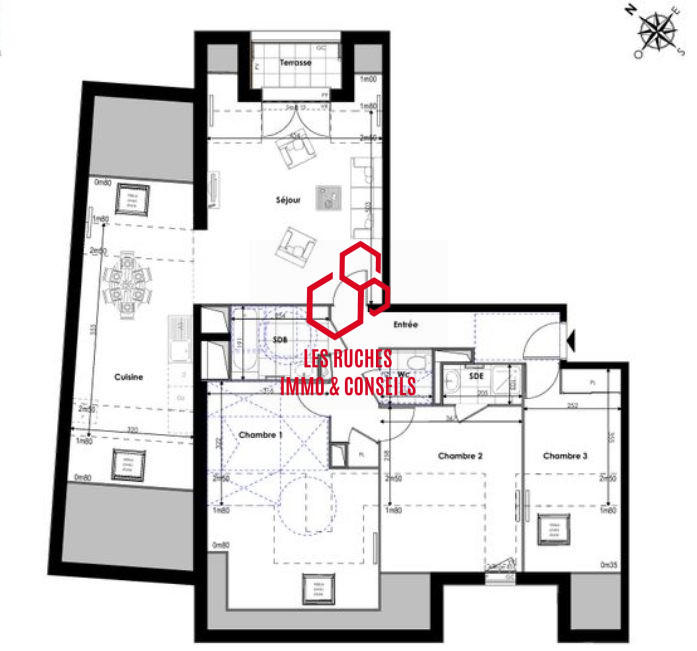 Appartement - 95 m² - 4 pièces