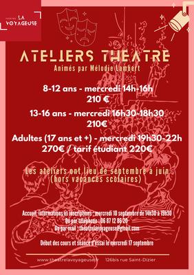Atelier théâtre adulte - 17ans et plus