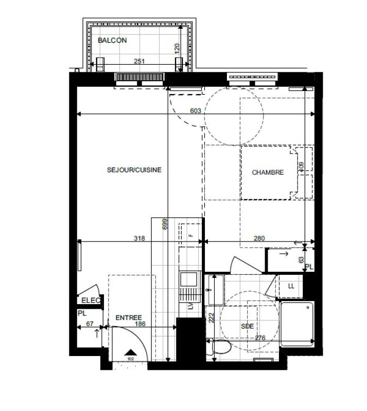 Studio - 39 m² - 2 pièces