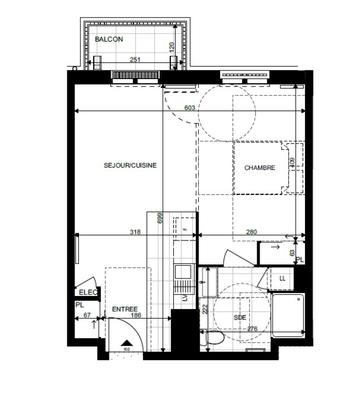 Studio - 39 m² - 2 pièces