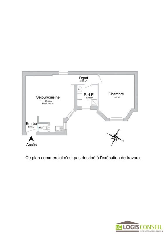Appartement - 43 m² - 2 pièces