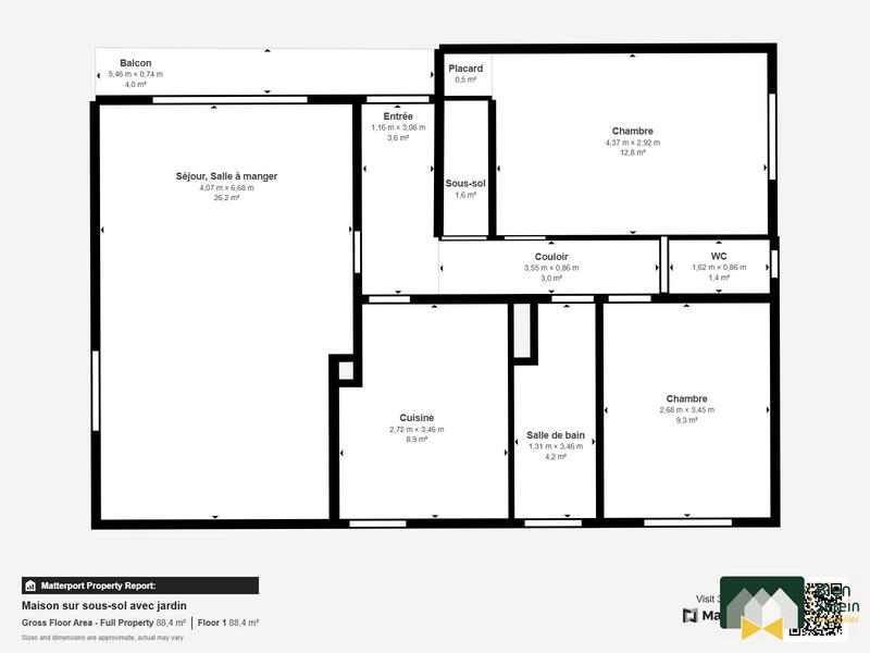 Maison - 68 m² - 3 pièces