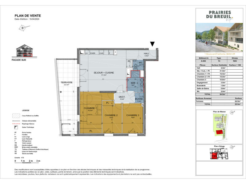 Appartement - 84 m² - 4 pièces