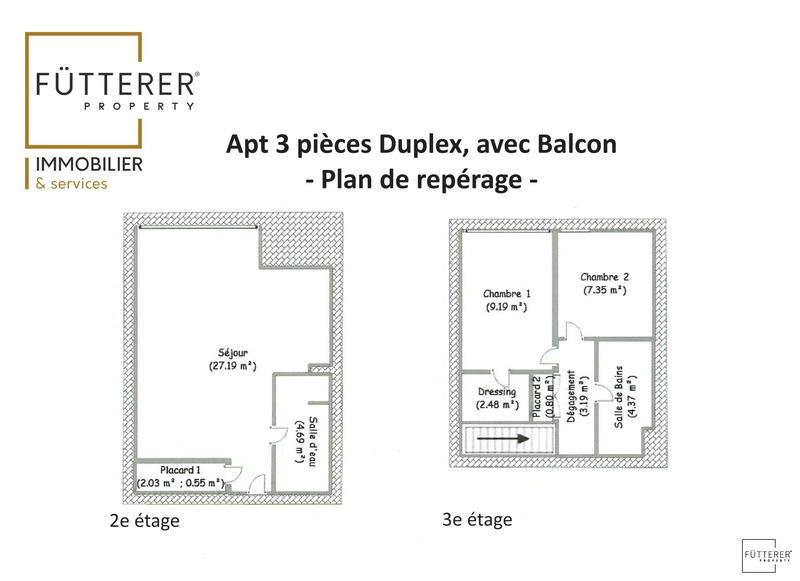 Appartement - 61 m² - 3 pièces