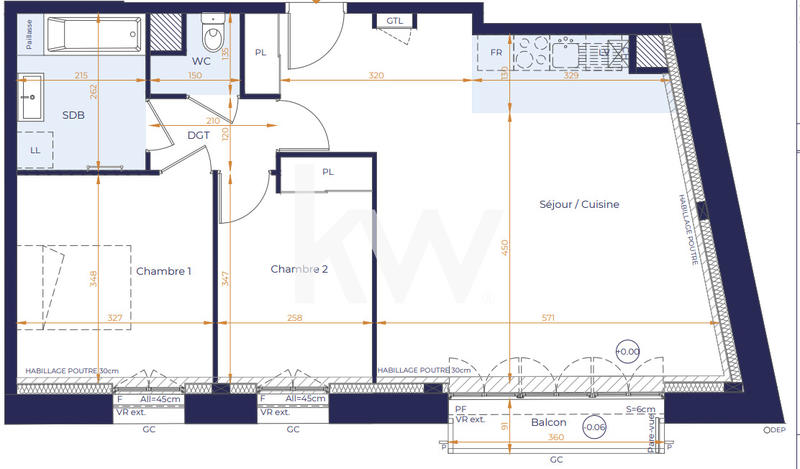 Appartement - 66 m² - 3 pièces