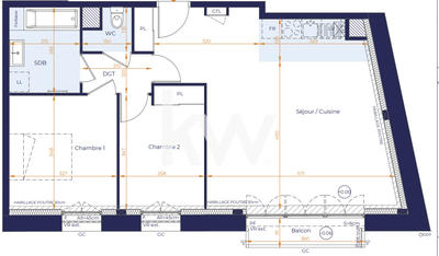 Appartement - 66 m² - 3 pièces