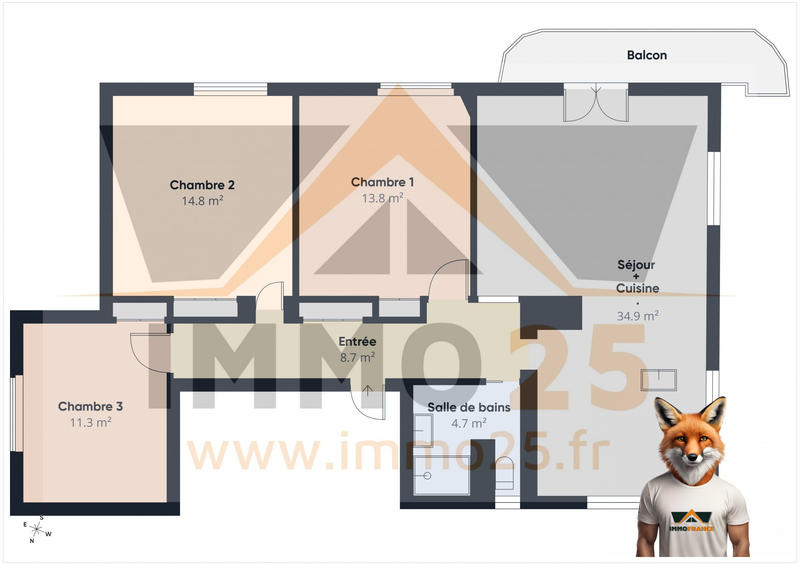 Appartement - 89 m² - 4 pièces