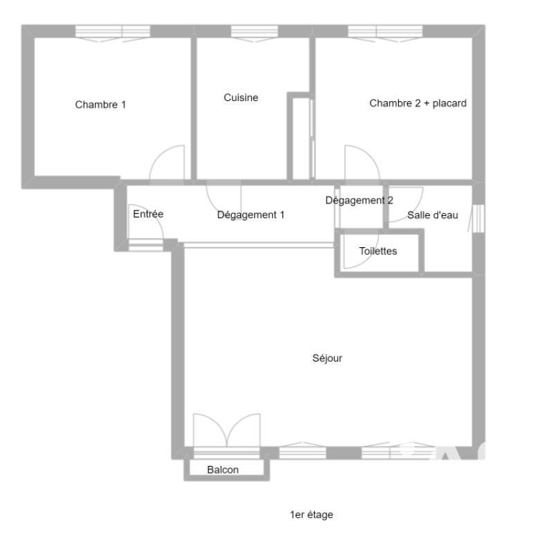 Appartement - 62 m² - 3 pièces