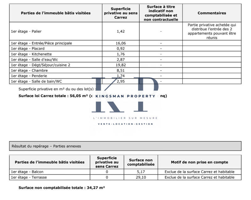 Appartement - 60 m² - 3 pièces