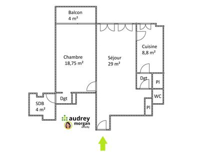 Appartement - 65 m² - 2 pièces