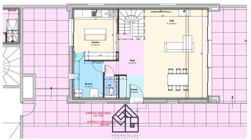 Appartement - 121 m² - 4 pièces
