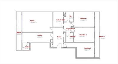 Appartement - 76 m² - 4 pièces