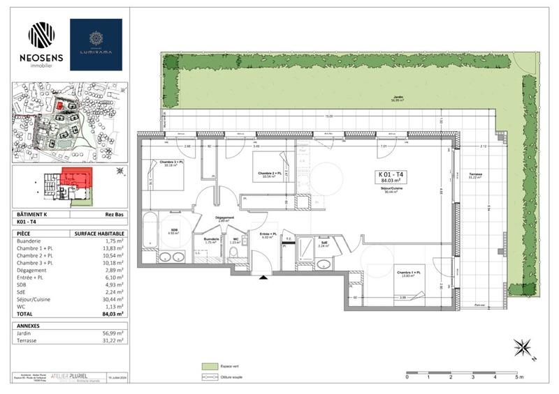 Appartement - 84 m² - 4 pièces