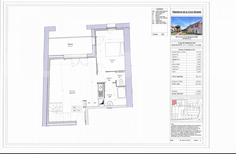 Appartement - 80 m² - 4 pièces