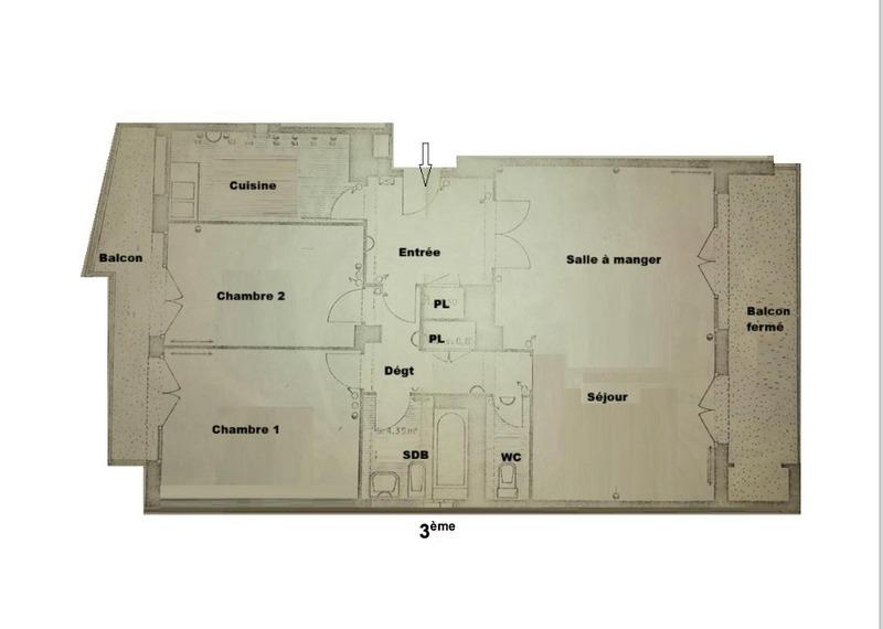 Appartement - 76 m² - 3 pièces