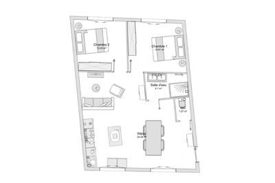 Appartement - 61 m² - 3 pièces