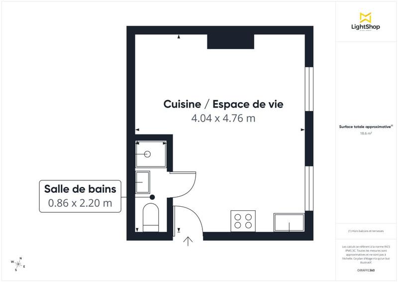 Appartement - 19 m² - 1 pièce
