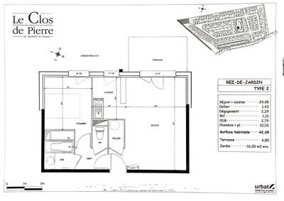 Appartement - 42 m² - 2 pièces