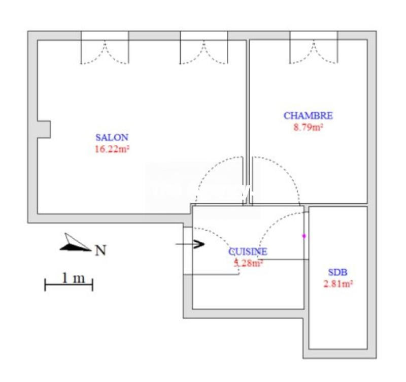 Appartement - 33 m² - 2 pièces