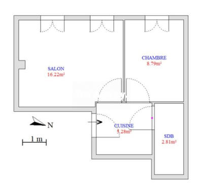Appartement - 33 m² - 2 pièces