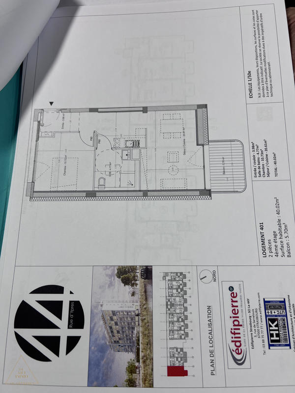 Appartement - 40 m² - 2 pièces