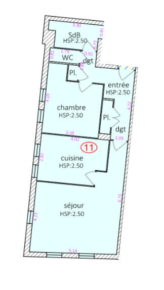 Appartement - 63 m² - 2 pièces