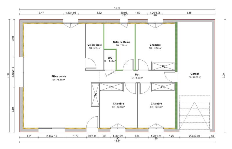 Maison - 91 m² - 4 pièces