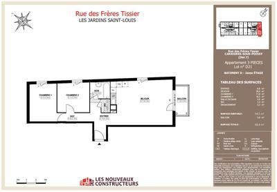 Appartement - 64 m² - 3 pièces