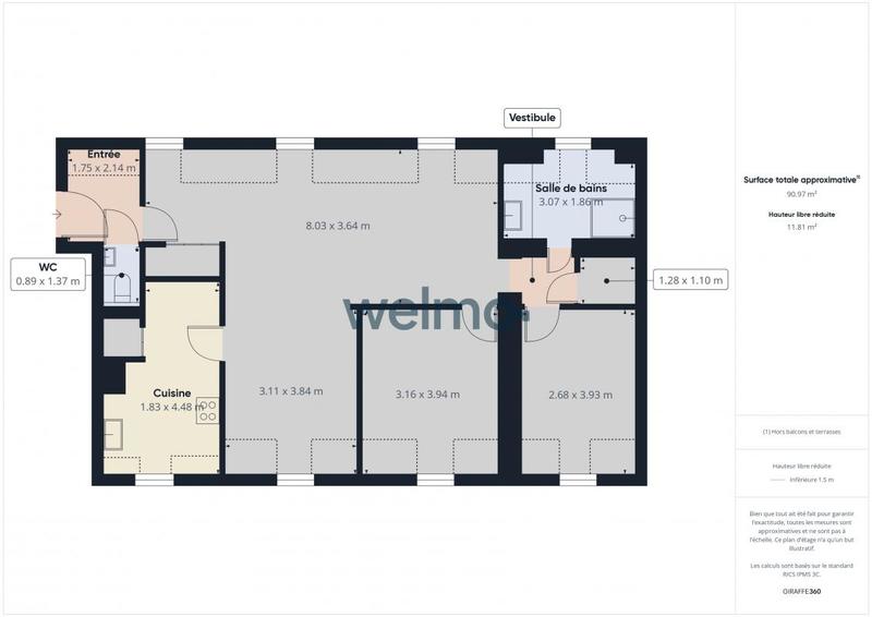Appartement - 86 m² - 3 pièces