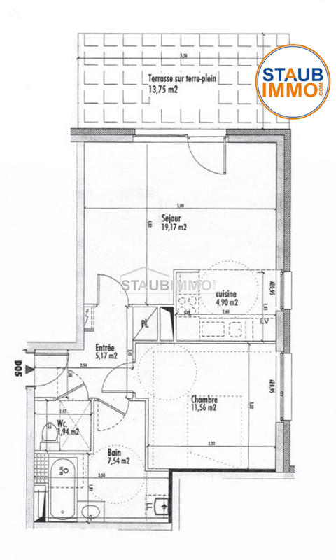 Appartement - 52 m² - 2 pièces