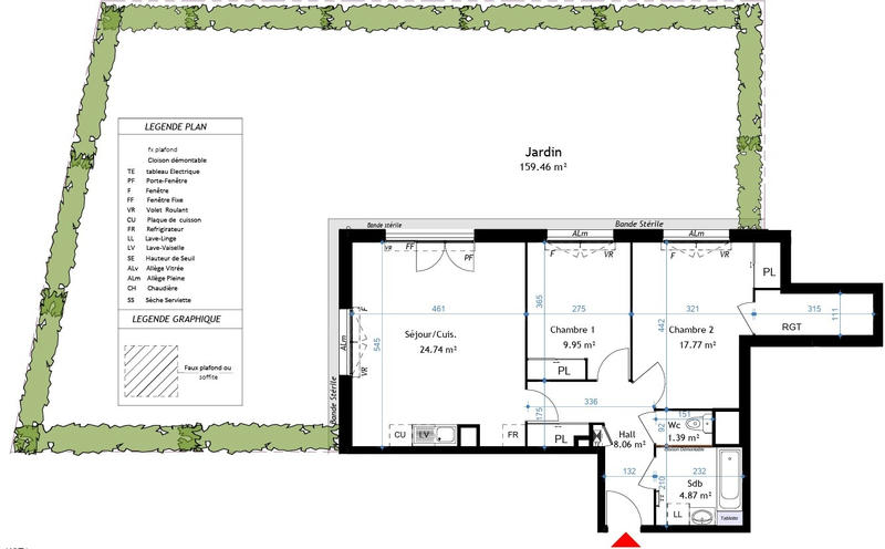 Appartement - 67 m² - 3 pièces