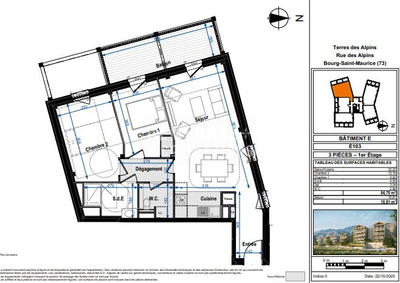 Appartement - 65 m² - 3 pièces