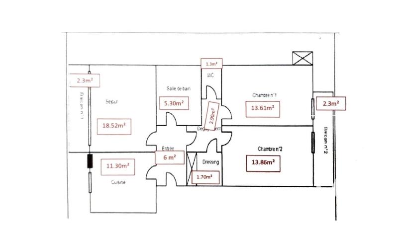 Appartement - 75 m² - 3 pièces