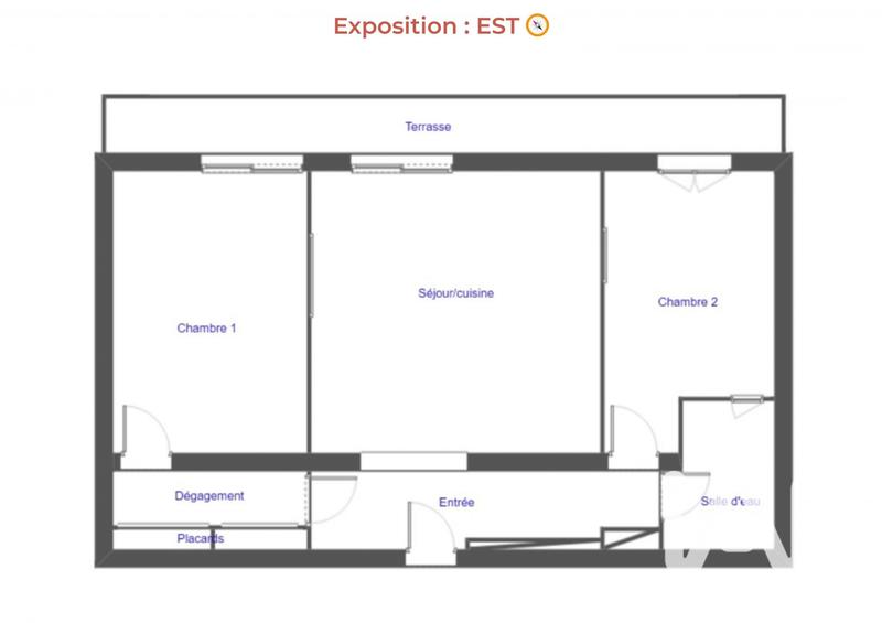 Appartement - 62 m² - 3 pièces