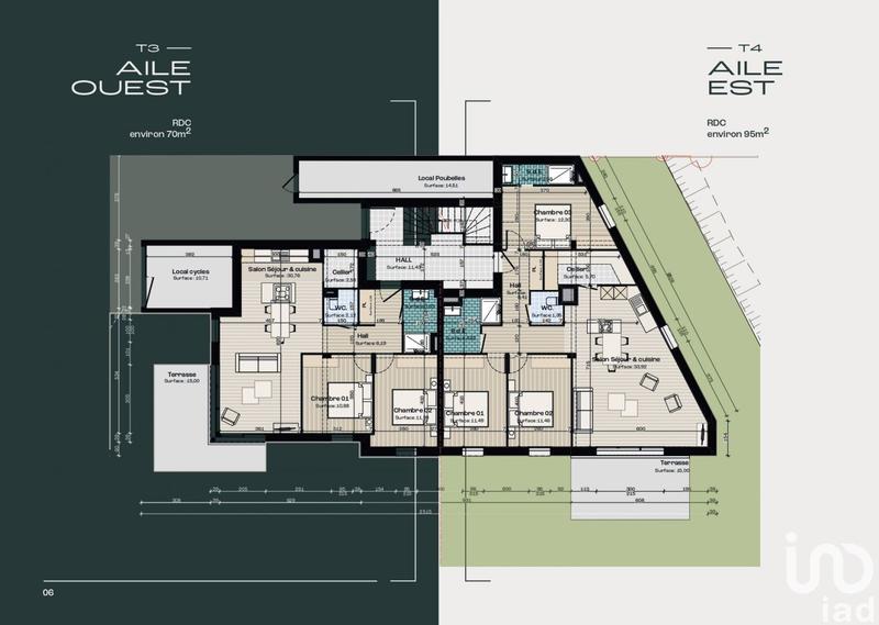 Appartement - 72 m² - 3 pièces