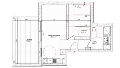 Appartement - 42 m² - 2 pièces