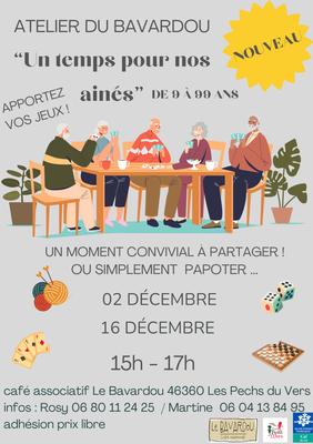 Les Ateliers du Bavardou : un temps pour nos aînés