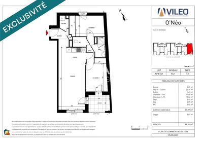 Appartement - 62 m² - 3 pièces