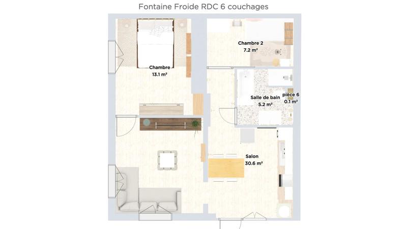 Appartement - 57 m² - 3 pièces