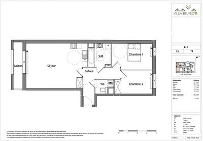 Appartement - 69 m² - 3 pièces