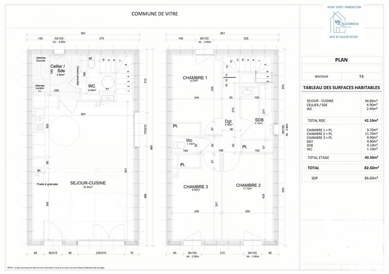 Maison - 83 m² - 4 pièces