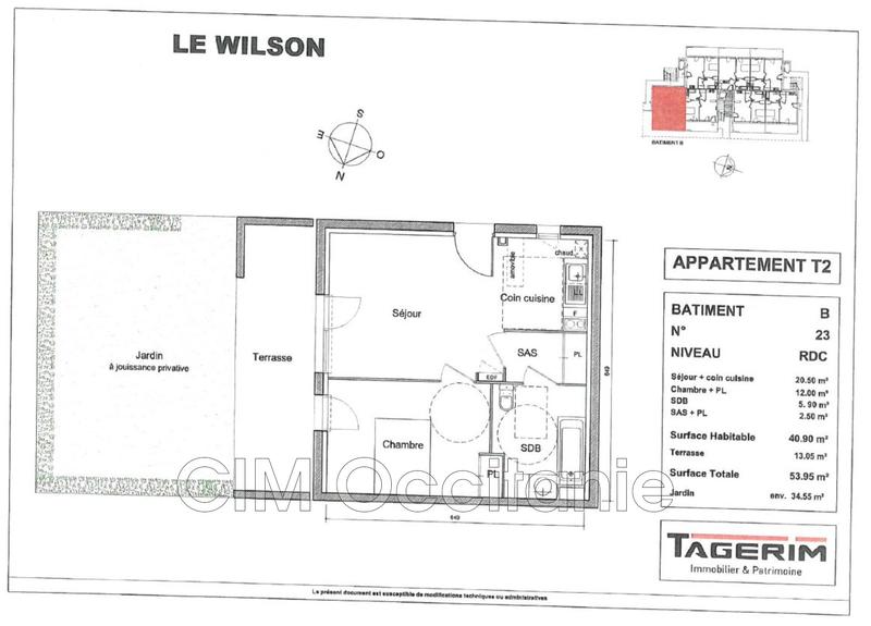 Appartement - 41 m² - 2 pièces