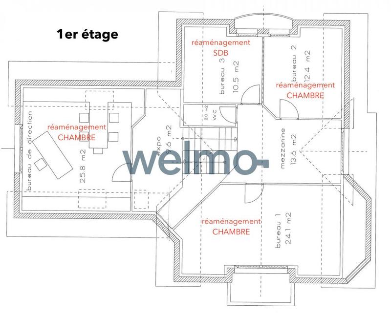 Bureau - 250 m² - 11 pièces