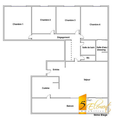 Appartement - 119 m² - 5 pièces